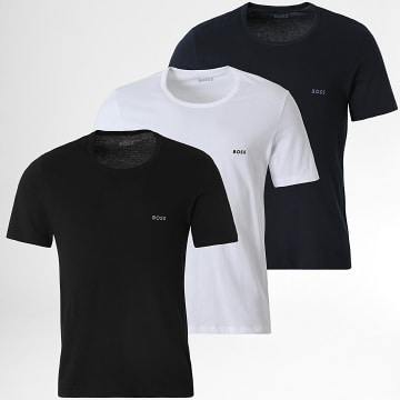 BOSS - Juego de 3 camisetas 50509255 Negro Blanco Azul Marino