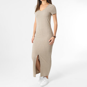 Only - Maxivestido Lina Beige Mujer