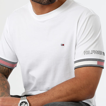 Tommy Hilfiger - Tee Shirt Regular Fit Flag Cuff 4430 Bianco