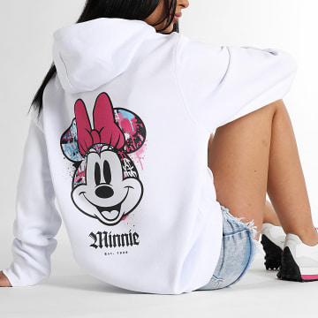 Minnie - Sweat Capuche Femme Minnie Front Hand Vice Blanc