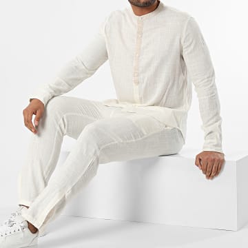 Frilivin - Set camicia e pantaloni bianchi a maniche lunghe