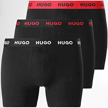 HUGO - Lote de 3 Boxers 50503079 Negro Rojo
