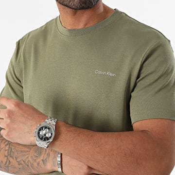 Calvin Klein - Tee Shirt Micro Logo Interlock 9894 Vert Kaki