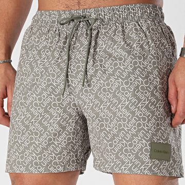Calvin Klein - Pantaloncini da bagno Medium Drawstring-Print 0944 Khaki Green