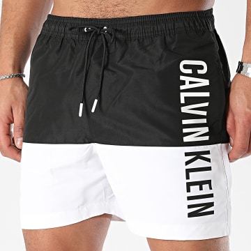 Calvin Klein - Pantalones cortos de baño Medium Drawstring Block 0994 Negro Blanco