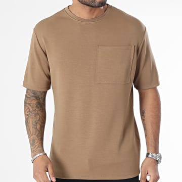 KZR - Camiseta de bolsillo camel