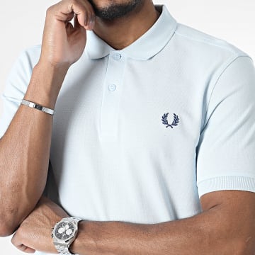  Fred Perry - Polo Manches Courtes Plain Fred Perry M6000 Bleu Clair