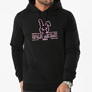 Sale Môme Paris - Outline Sudadera Graffiti Conejo Negro Rosa Fluo