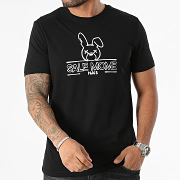 Sale Môme Paris - Camiseta Outline Graffiti Rabbit Negro Blanco