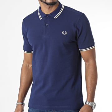  Fred Perry - Polo Manches Courtes Twin Tipped M3600 Bleu Marine