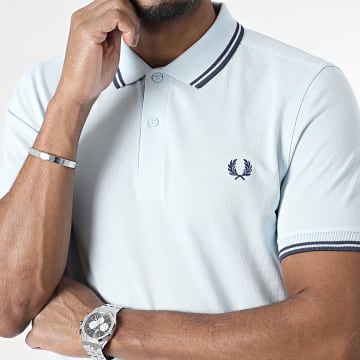 Fred Perry - Polo Manches Courtes Twin Tipped M3600 Bleu Clair