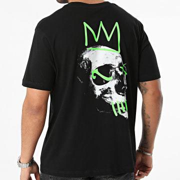  La Piraterie - Tee Shirt Oversize Neon Noir Vert Fluo