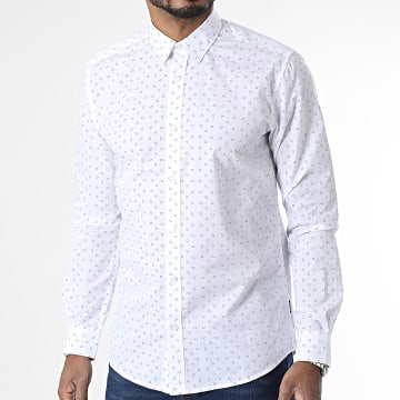 Only And Sons - Chemise Manches Longues Slim Sane Life 7764 Blanc
