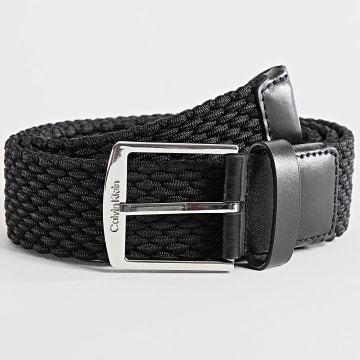 Calvin Klein - Cinturón elástico trenzado Casual 1572 Negro