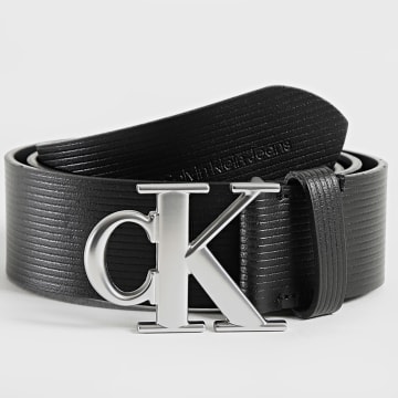 Calvin Klein - Cinturón Redondo Mono Placa 1168 Negro