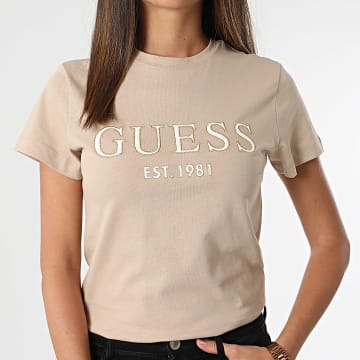 Guess - Tee Shirt Femme V4GI01-I3Z14 Beige Doré