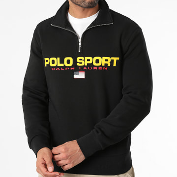 Polo Sport Ralph Lauren - Sport Logo Zip Collo Alto Felpa Nero