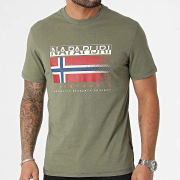 Napapijri - Tee Shirt S-Kreis A4HQR Vert Kaki