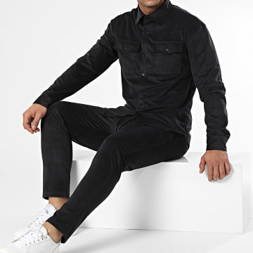 KZR - Conjunto de camisa y pantalón negro