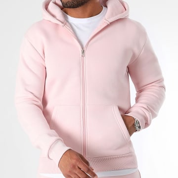 LBO - Felpa con cappuccio e zip 3346 Rosa pallido