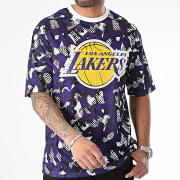 New Era - Maglietta dei Los Angeles Lakers 60435489 Viola Giallo Bianco Nero