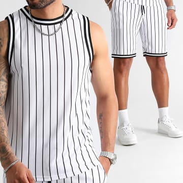 LBO - Conjunto de camiseta de béisbol y pantalón corto 1037 Blanco