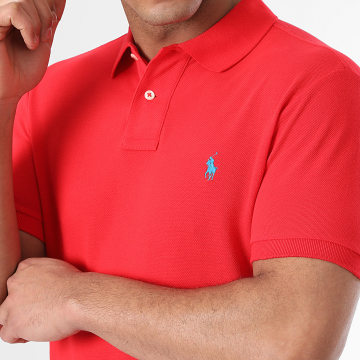 Polo Ralph Lauren - Polo manica corta Slim in cotone piqué rosso