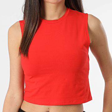 Only - Tee Shirt Sans Manches Femme Choice Rouge