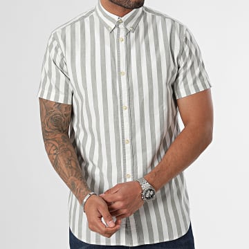 Produkt - Chemise Manches Courtes A Rayures Alfred Gris Blanc
