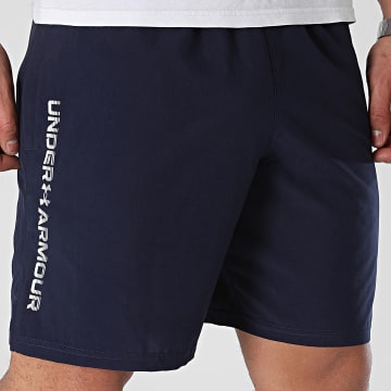 Under Armour - 1383356 Pantaloncini da jogging blu navy bianchi