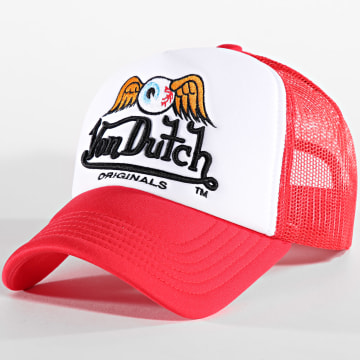 Von Dutch - Cappello Trucker Baker 7030168 Bianco Rosso