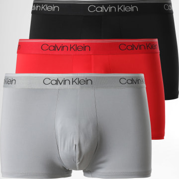 Calvin Klein - Set di 3 boxer NB2569A Nero Grigio Rosso