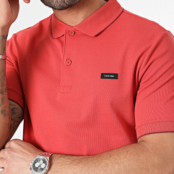 Calvin Klein - Polo manica corta Stretch Pique Tipping 2751 Rosso mattone