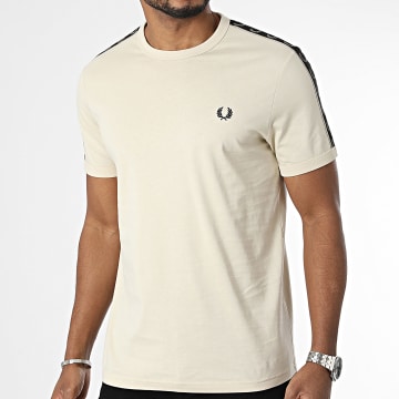 Fred Perry - Tee Shirt A Bandes Contrast Tape Ringer M4613 Beige