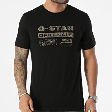 G-Star - Maglietta Originals con effetto invecchiato D24420-336 Nero