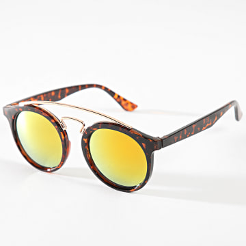 Frilivin - Lunettes De Soleil Marron Orange Doré