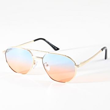 Frilivin - Lunettes De Soleil Bleu Orange Doré Dégradé