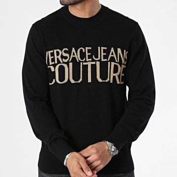 Versace Jeans Couture - Jersey con logo 76GAFM01-CM06H Negro Oro