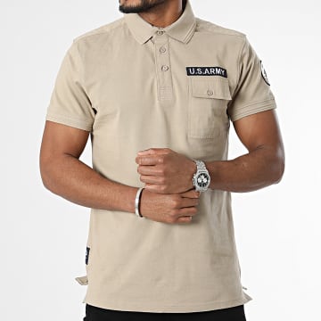 American People - Polo Manches Courtes Beige