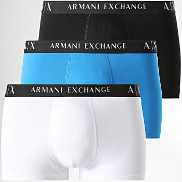 Armani Exchange - Set De 3 Boxers 957028-CC282 Blanco Negro Azul
