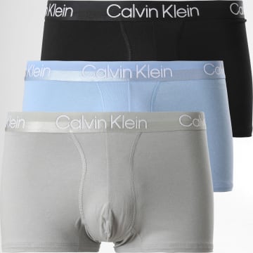 Calvin Klein - Set di 3 boxer dalla struttura moderna NB2970A Nero Grigio Azzurro