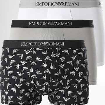 Emporio Armani - Juego De 3 Boxers 111625-4R722 Blanco Negro Gris