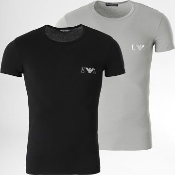Emporio Armani - Set di 2 magliette 111670-4R715 nero grigio