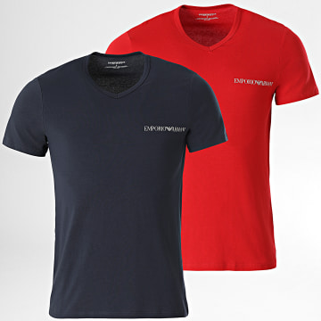 Emporio Armani - Lote de 2 camisetas 111849-4R717 Azul marino Rojo