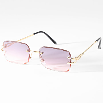 Frilivin - Lunettes De Soleil Noir Rose Dégradé Doré