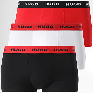 HUGO - Lote de 3 Boxers 50469766 Negro Rojo Blanco