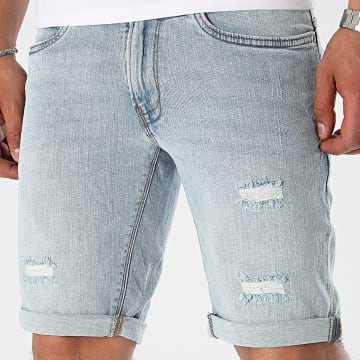 Indicode Jeans - Pantalones cortos vaqueros Kaden Holes Blue Wash