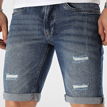 Indicode Jeans - Pantaloncini Kaden Holes Blue Denim Jean