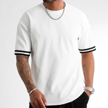 LBO - Tee Shirt Oversize Large A Bandes 1062 Blanc