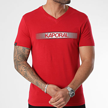 Kaporal - Maglietta Essentiel con scollo a V BRADM11 Rosso